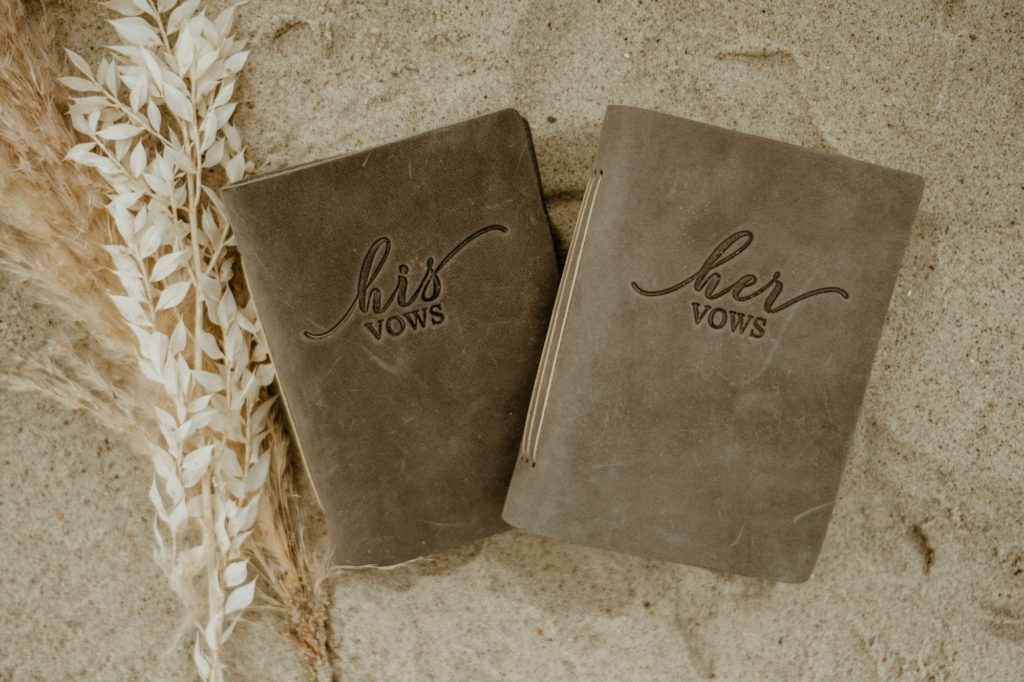 bride and groom vow books