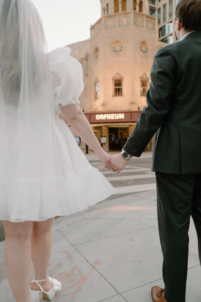 DOWNTOWN PHOENIX ENGAGEMENT photo locations with unique backdrops, from vintage hotels to modern art venues.