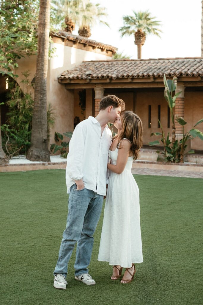Man and women kissing at the Royal Palms Resort in Scottsdale