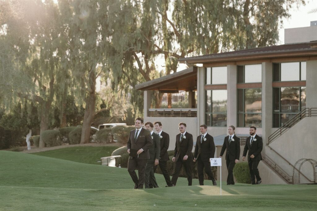 Stunning fall wedding at Gainey Ranch Golf Club in Scottsdale, featuring breathtaking mountain views, timeless details, and unforgettable moments.