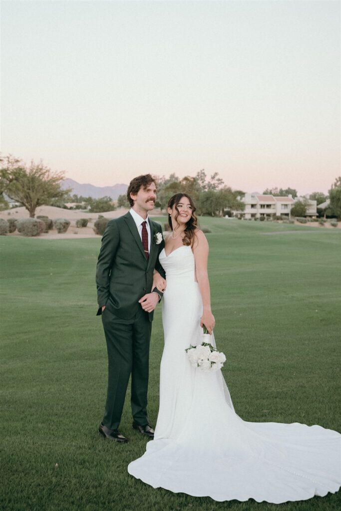Stunning fall wedding at Gainey Ranch Golf Club in Scottsdale, featuring breathtaking mountain views, timeless details, and unforgettable moments.