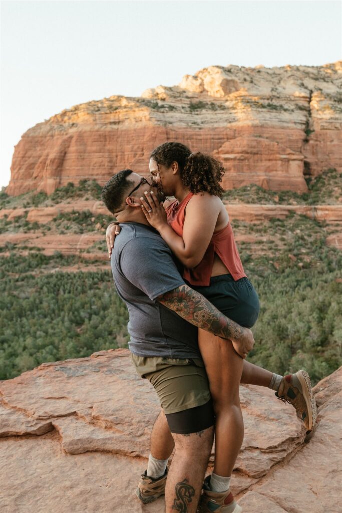 Capture the magic of a Sedona Devil's Bridge proposal with breathtaking views and unforgettable moments from Annette Ambrose Photography.